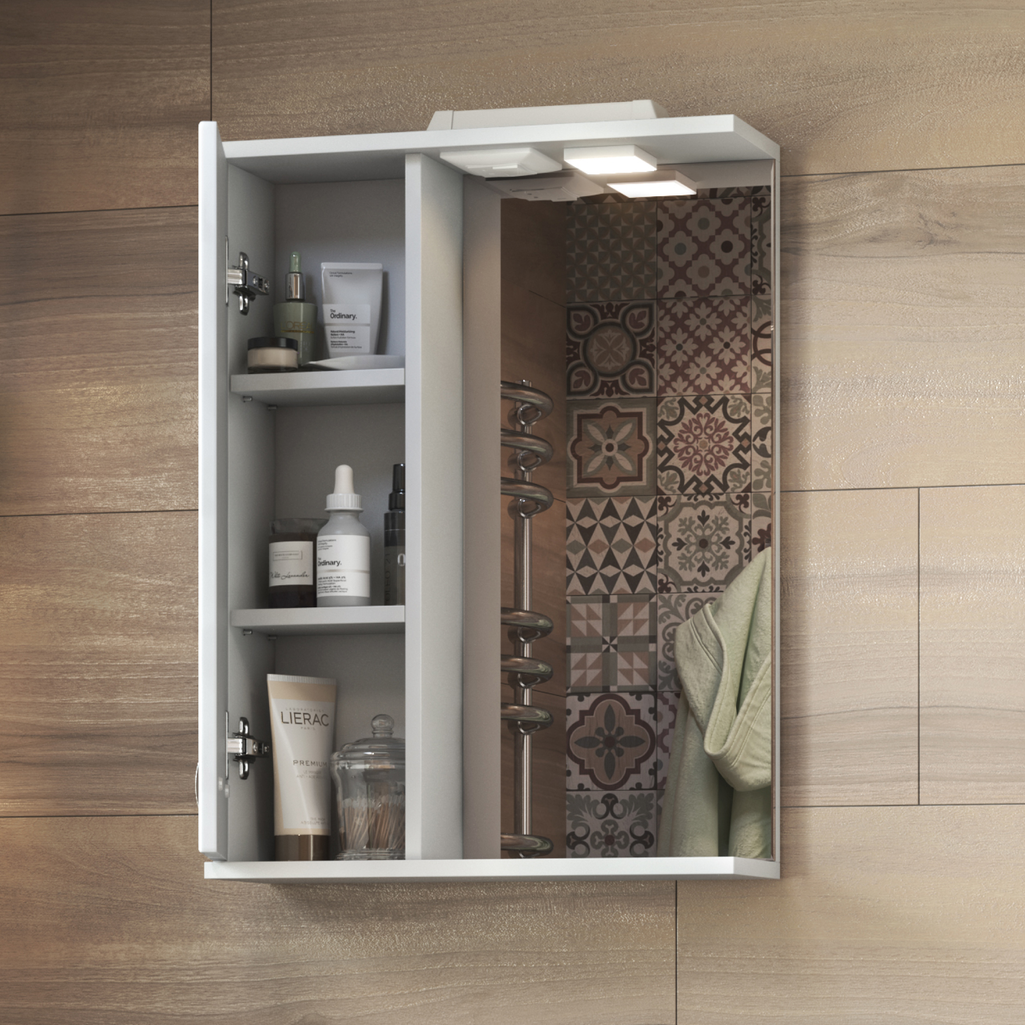 Зеркало со шкафом VIGO Diana 50 подвесное белый (z.DIA.50.L.El)