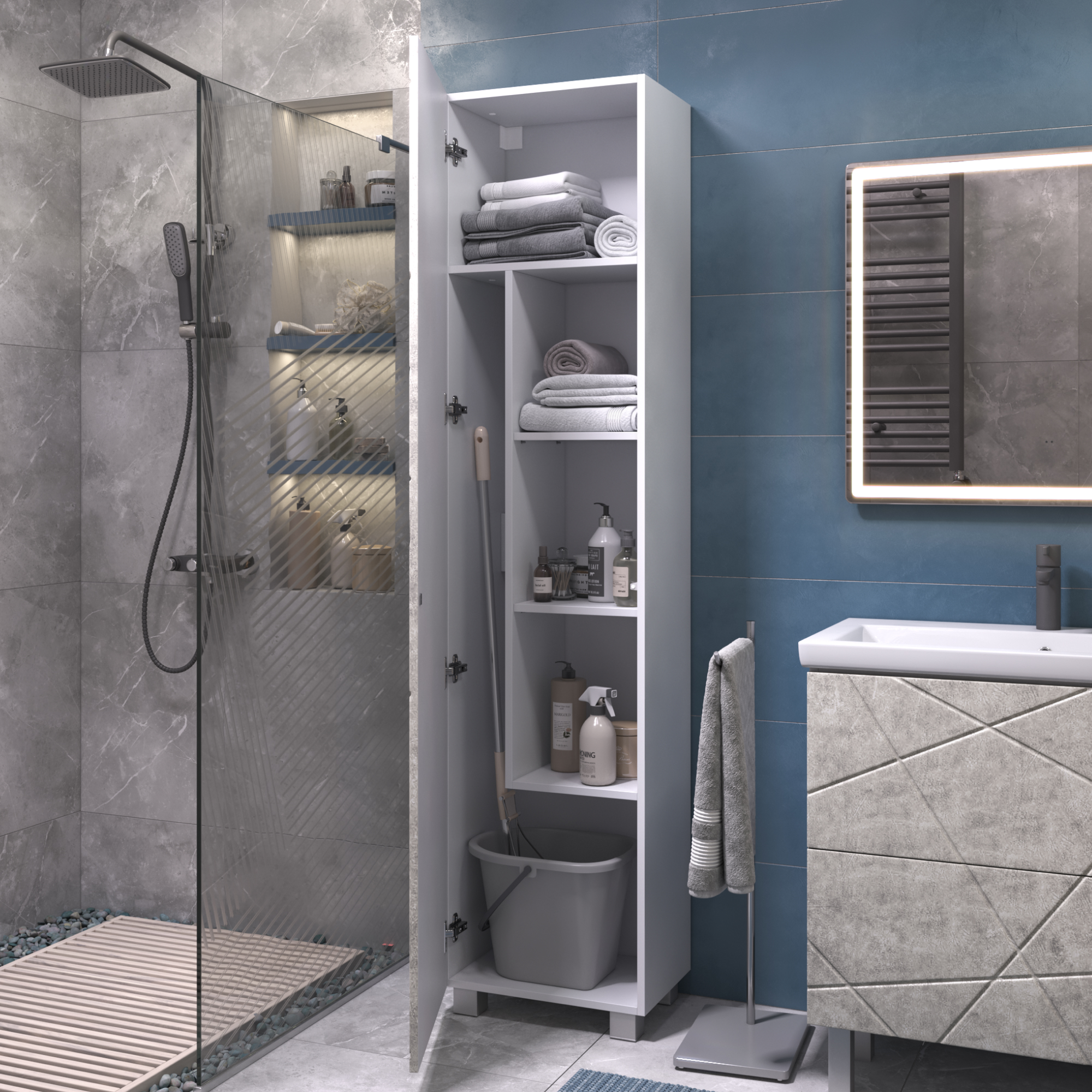 Шкаф-пенал VIGO Geometry 45 напольный бетон (243 бетон)