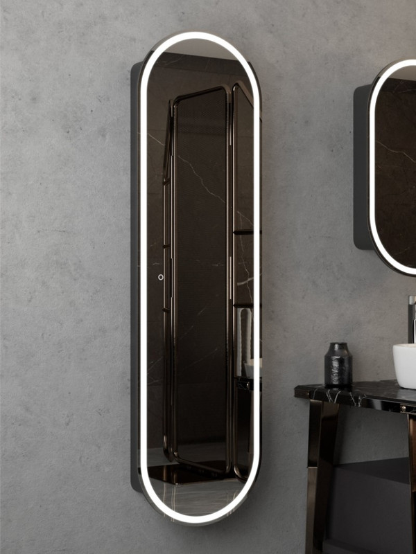 Зеркало-пенал Elmage black LED 450х1600