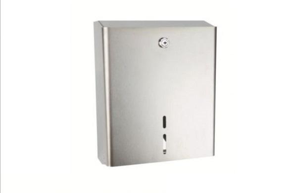 Диспенсер прямоугольный из нерж стали NOFER матовый для туалетной бумаги в больших рулонах 340*288*1