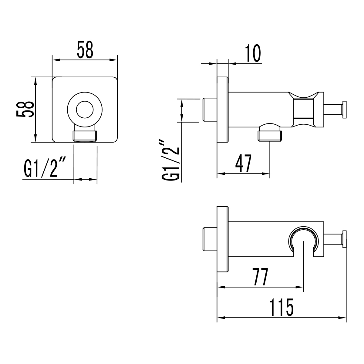 Кронштейн/подключение шланга для LM3719BL, черный