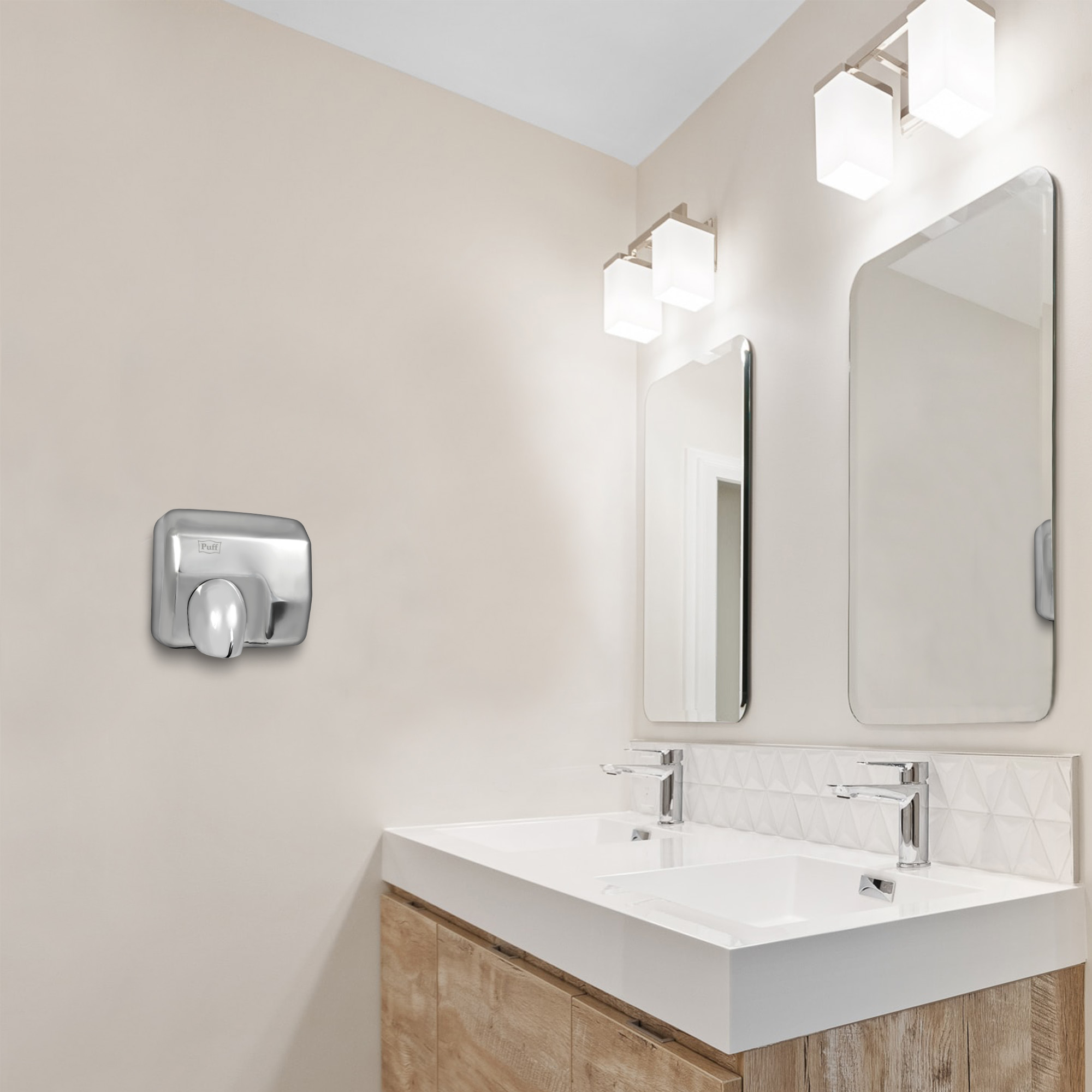 Электросушитель для рук PUFF-8843 высокоскоростной, антивандальный, хром 2,3 кВт (1401.301)