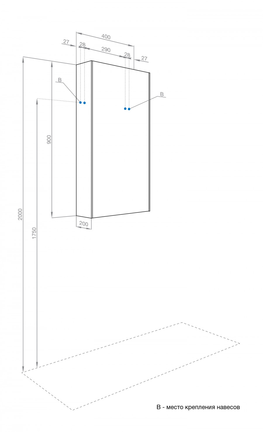 Шкаф навесной ЛИБЕРТИ 40, подвесной, дуб эльвезия