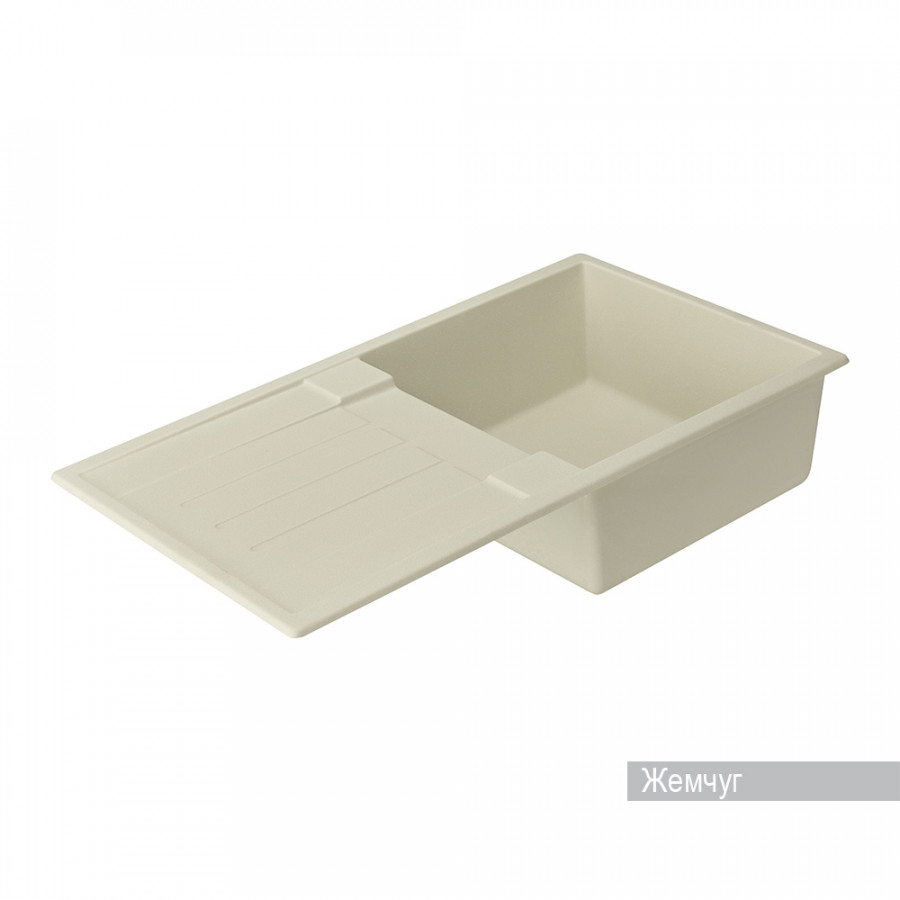 Мойка для кухни  Верона 855x500x210 мм, прямоуг. с крылом, жемчуг