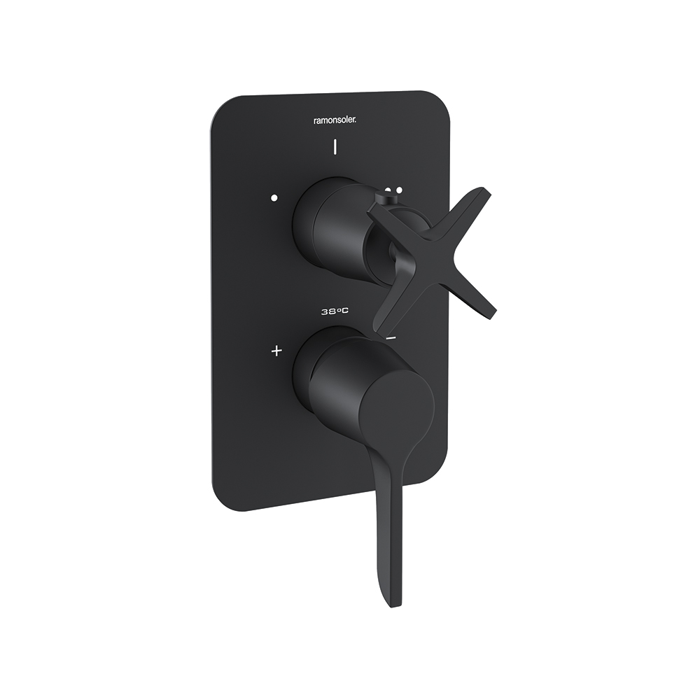 Встраиваемый смеситель для душа на 2 выхода ADAGIO 911512SNM чёрный