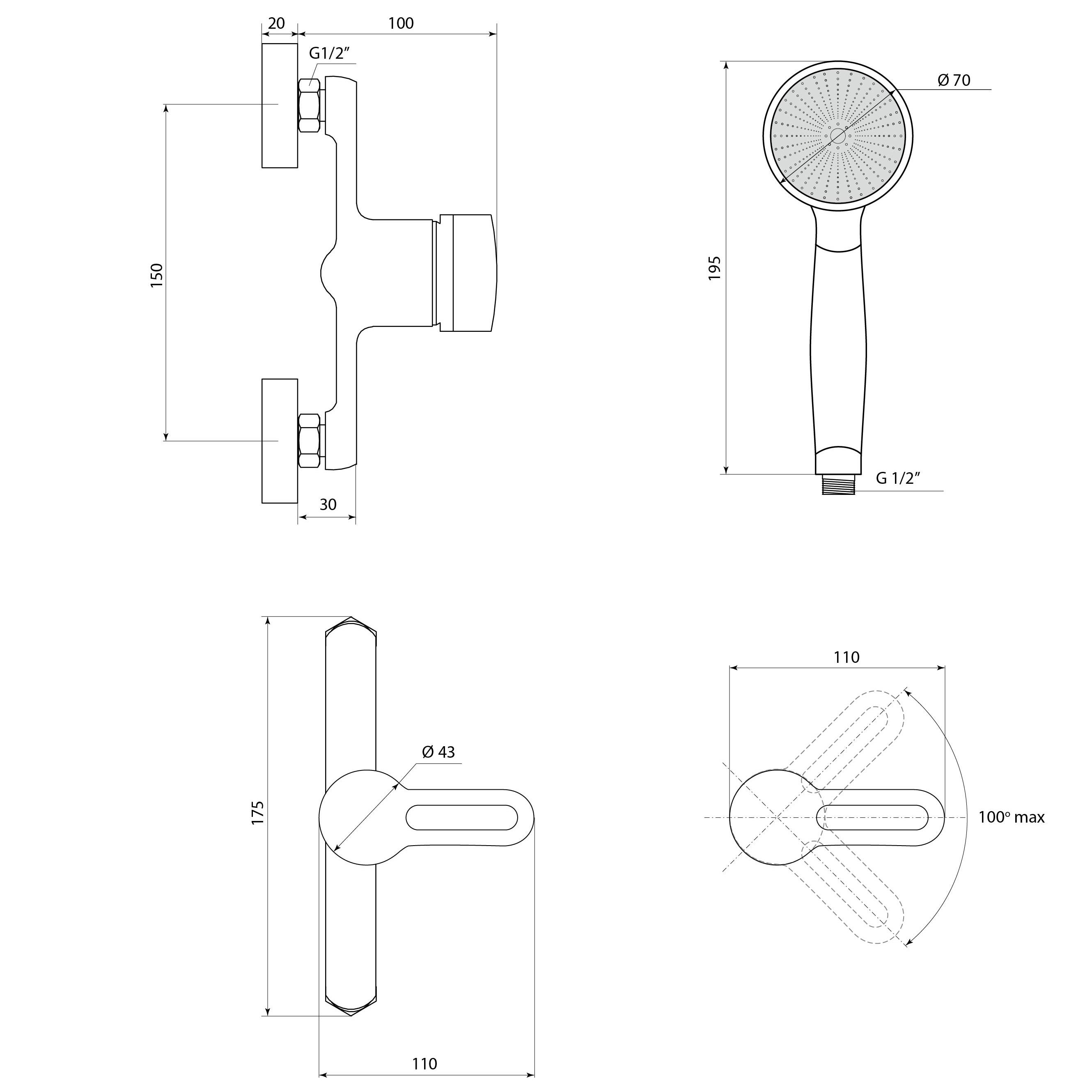 Смеситель для душа СЛАВЕН Город СЛ-ОД-Т40 хром