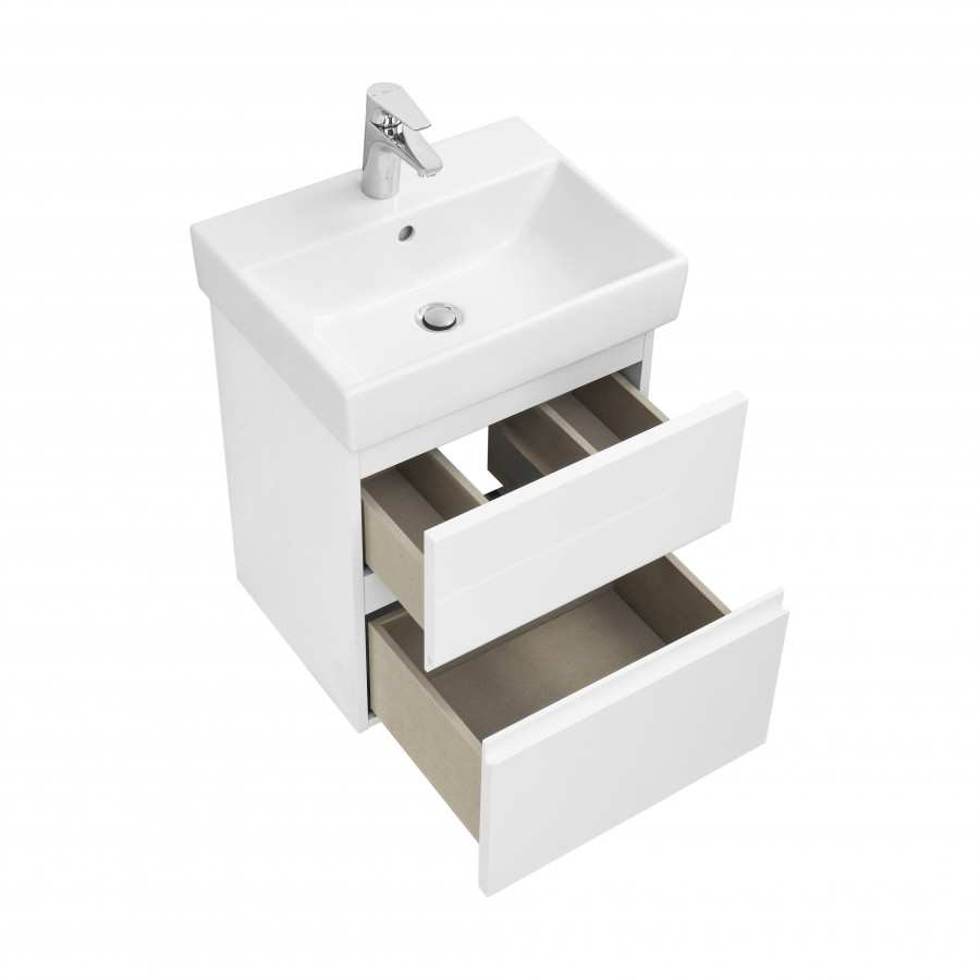 OLETA Тумба под раковину Oleta 50, 2 ящ., белый глянец