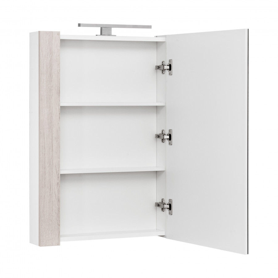 Зеркальный шкаф КАНТРИ 55, белый, дуб верона