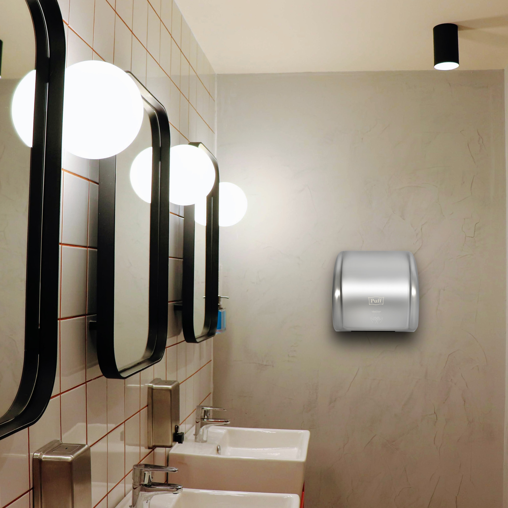 Электросушитель для рук PUFF-8851S высокоскоростной, антивандальный, хром 2,1 кВт (1401.304)