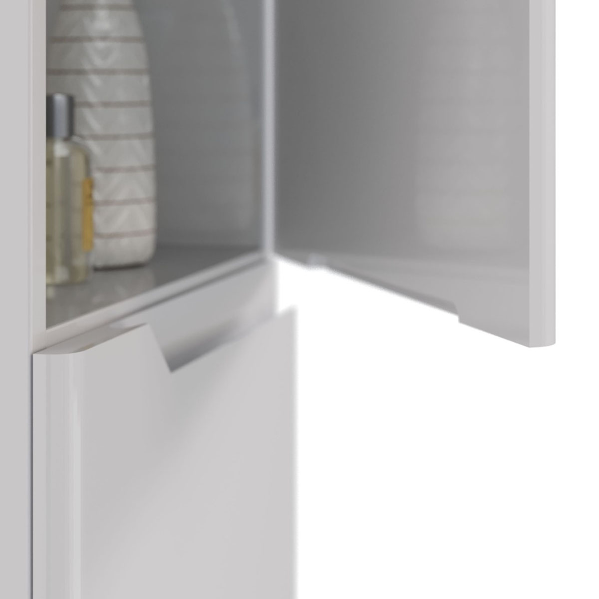 Пенал Lemark MIANO 35 см подвесной/напольный, правый, 2-х дверный, цвет корпуса, фасада: Белый гляне