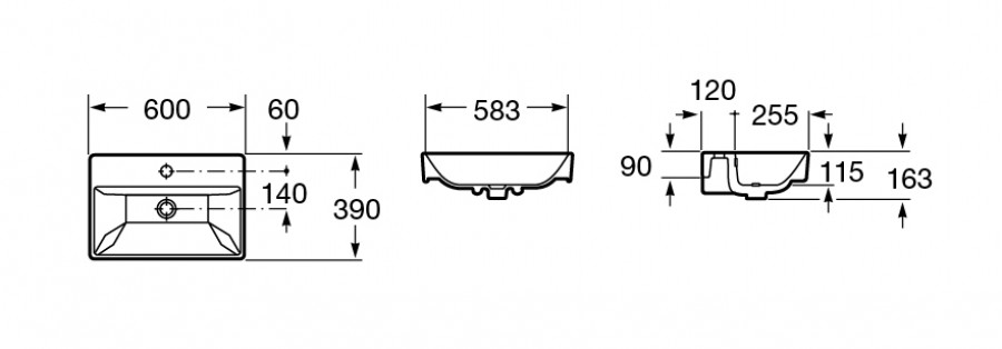 OLETA Мебельная раковина 60, накладная, 1 отверстие
