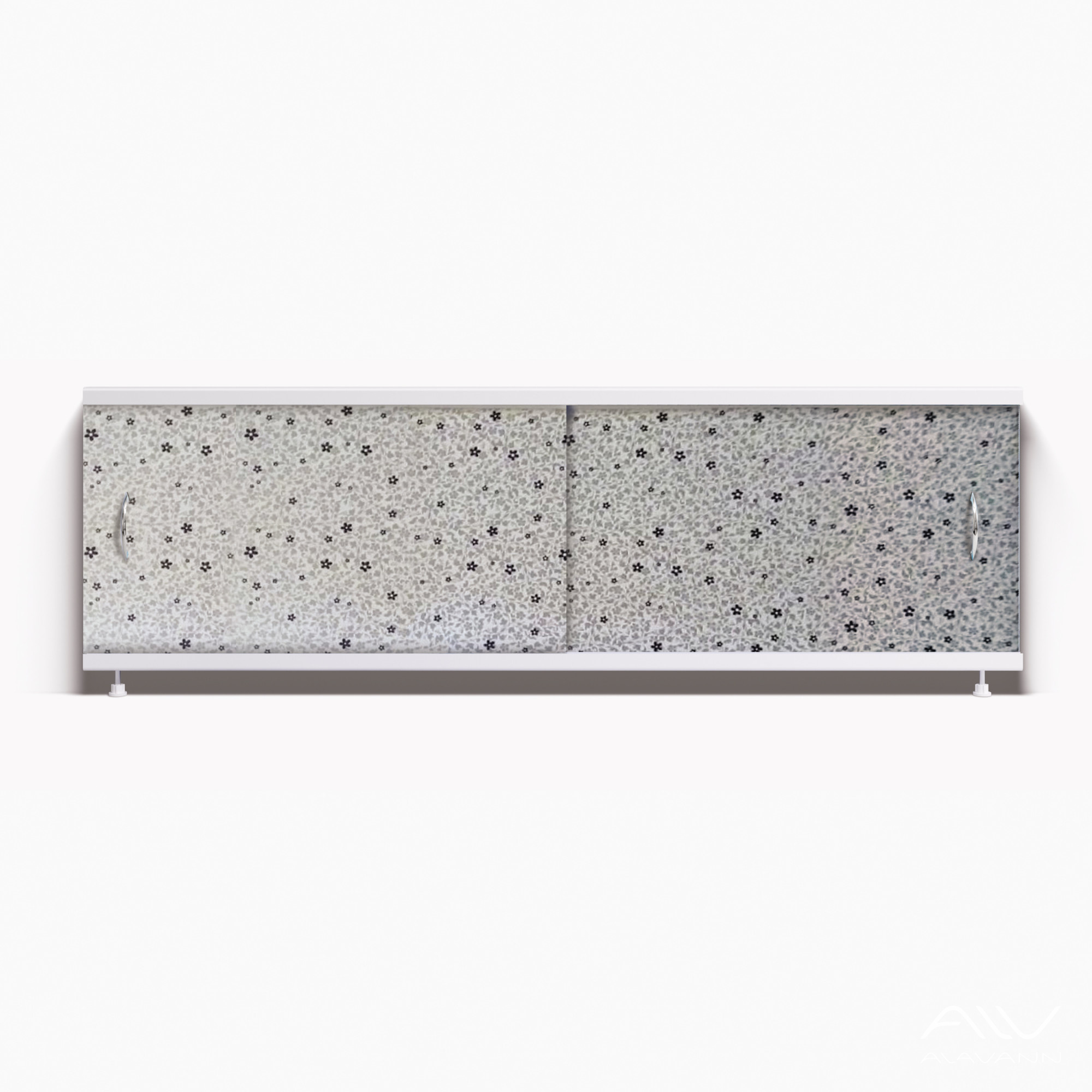 КЛАССИК Экран для ванны 170 см, полистирол,(чёрный лютик-052), ALAVANN