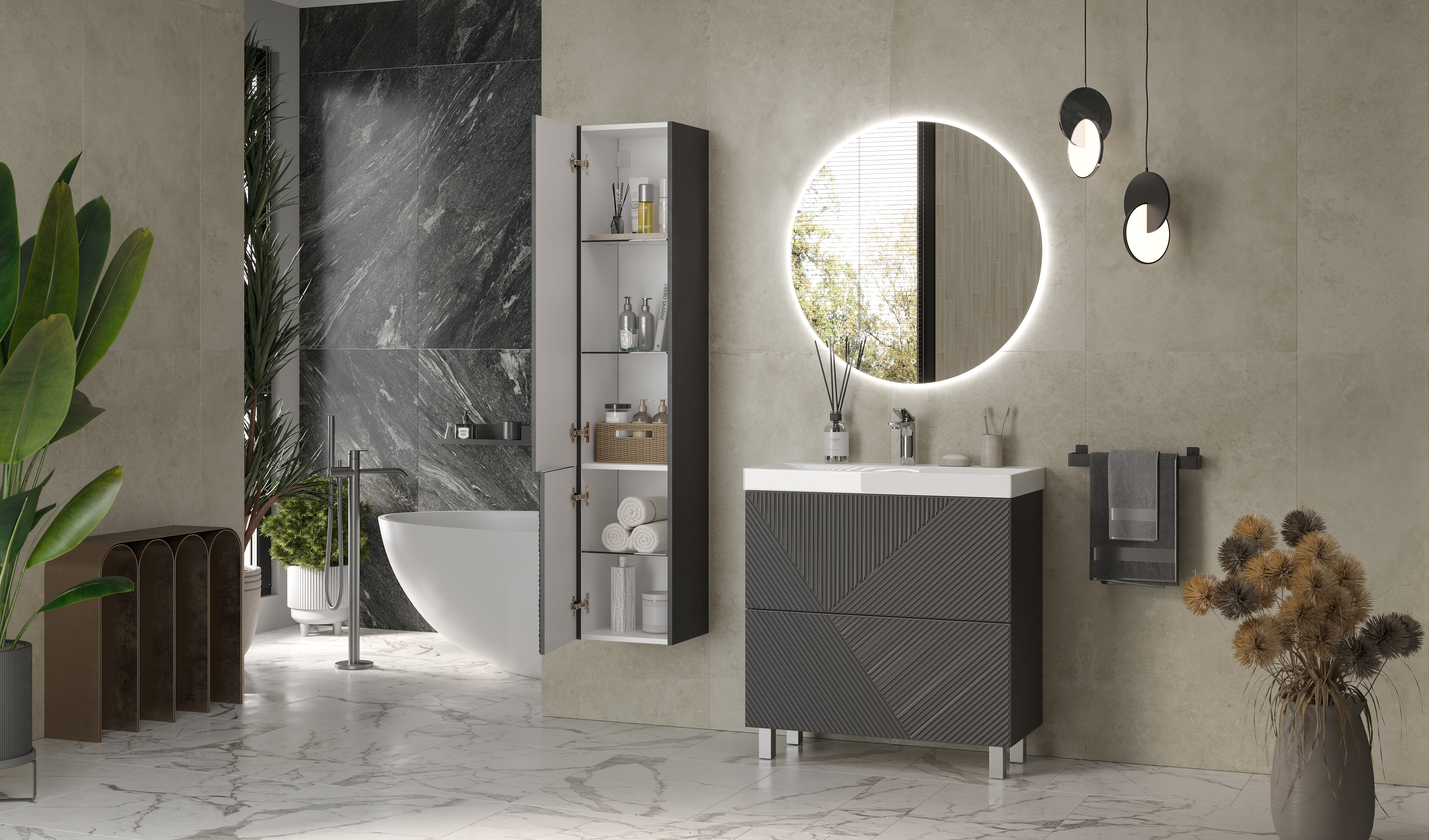 Шкаф VELVEX Edge 350 навесной графит