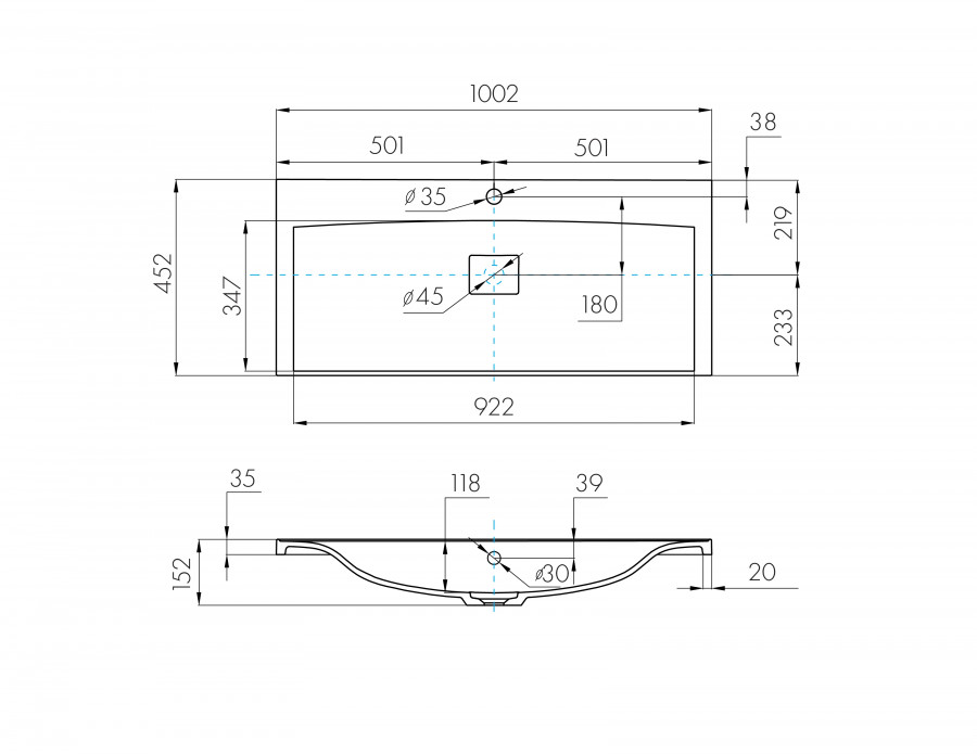 Раковина АЙРИС М 100, белая