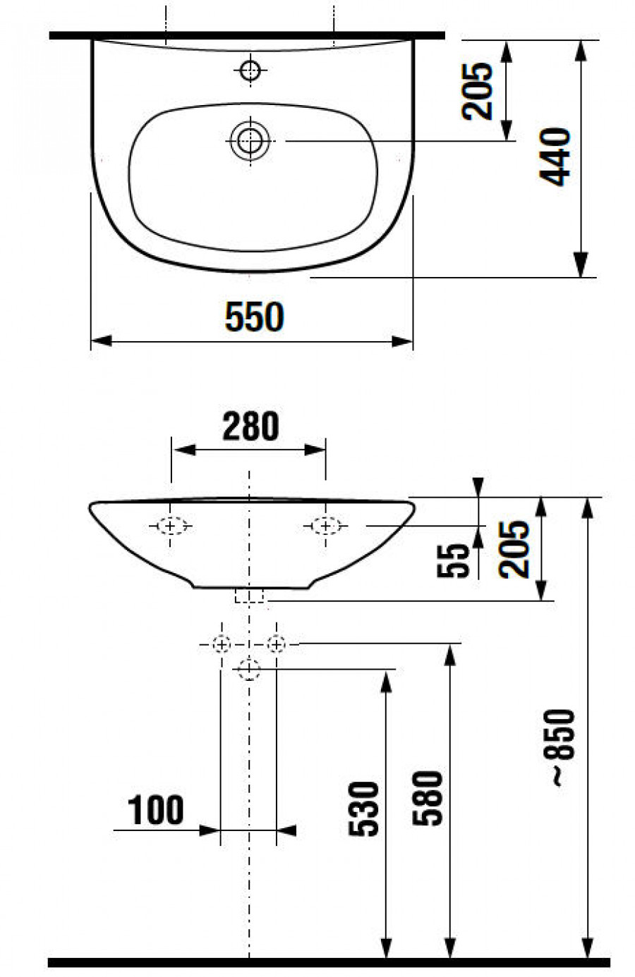 ZETA Раковина 55 см. JIKA