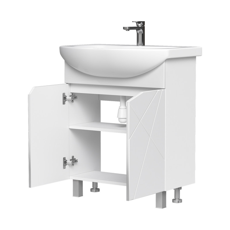 Тумба Pronto 70, напольная, 2 дв., белая (под раковину Балтика 70), VOLNA