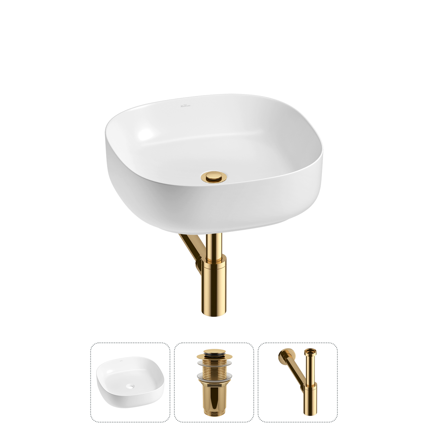 Накладная раковина для ванной комнаты Wellsee Belle Spa 3.0 20212695R в наборе 3 в 1: раковина белый