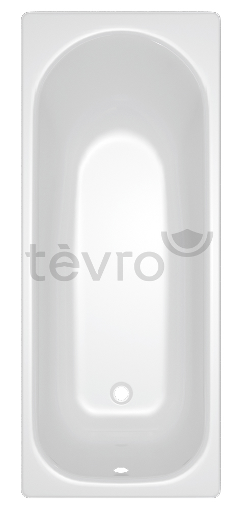 TEVRO Ванна стальная 150х70х40 см. с опорной подставкой, без ранта, белый лотос, форма Аула, ВИЗ