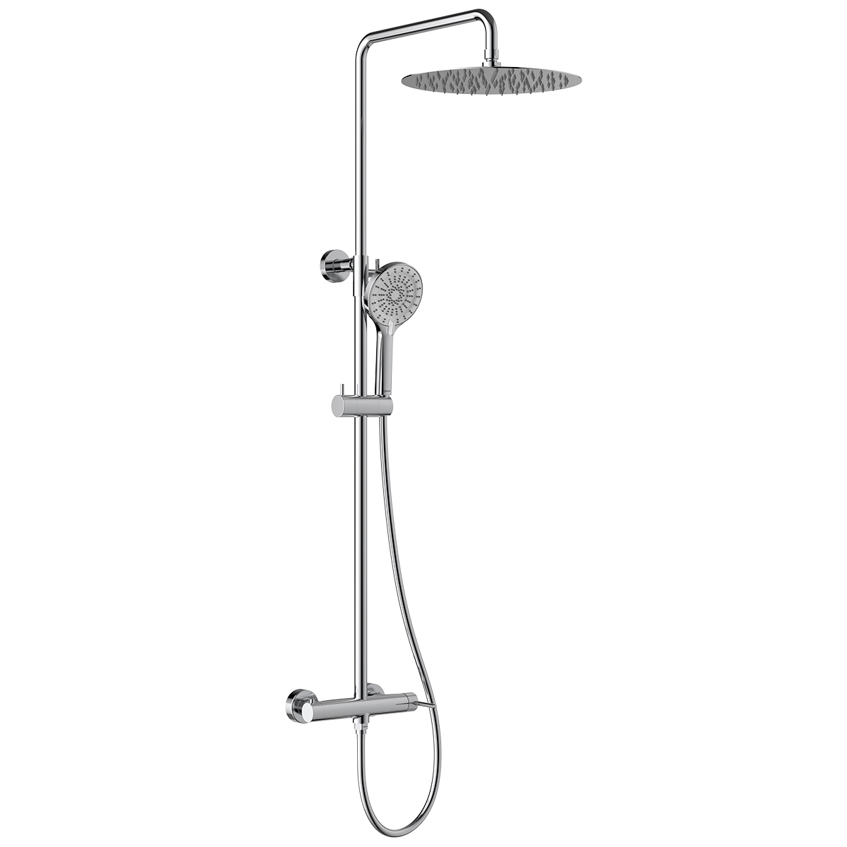 Смеситель Beluga LMF-8025B-С для душа с регулируемой высотой штанги и лейкой верхнего душа «Тропичес