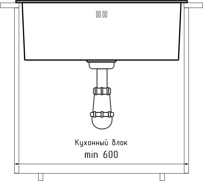 GranFest METAL (4844) Мойка нерж.1 чаша 485*440*215 мм 