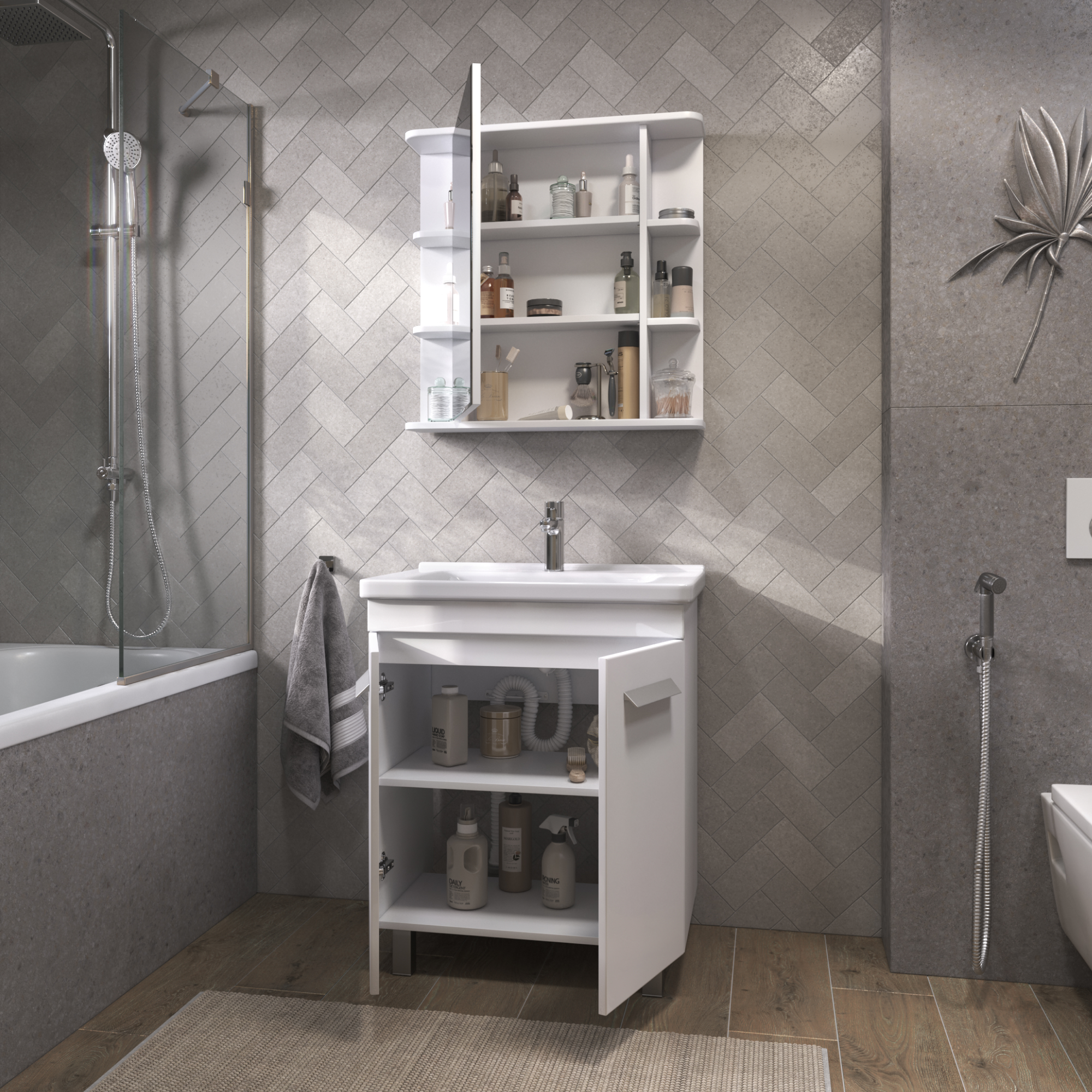 Зеркальный шкаф VIGO Nova 70 подвесной белый (zsh.NOV.70)