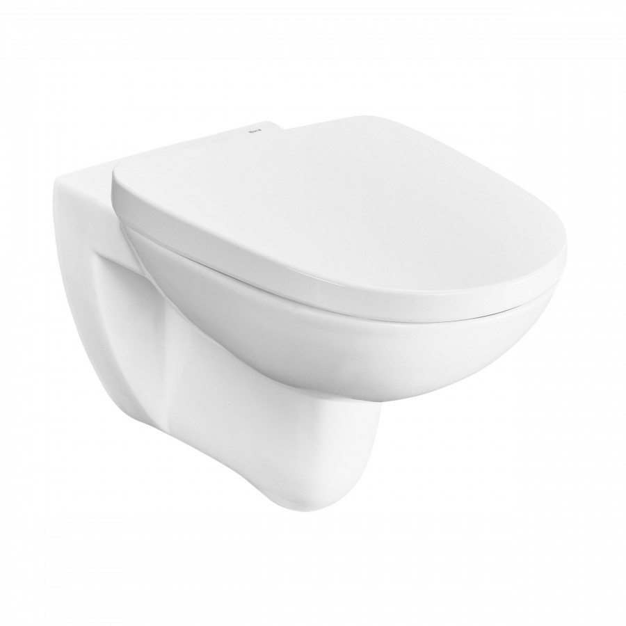DEBBA ROUND  Чаша унитаза подвесного c безободковым смывом, гориз. выпуск, белая. ROCA