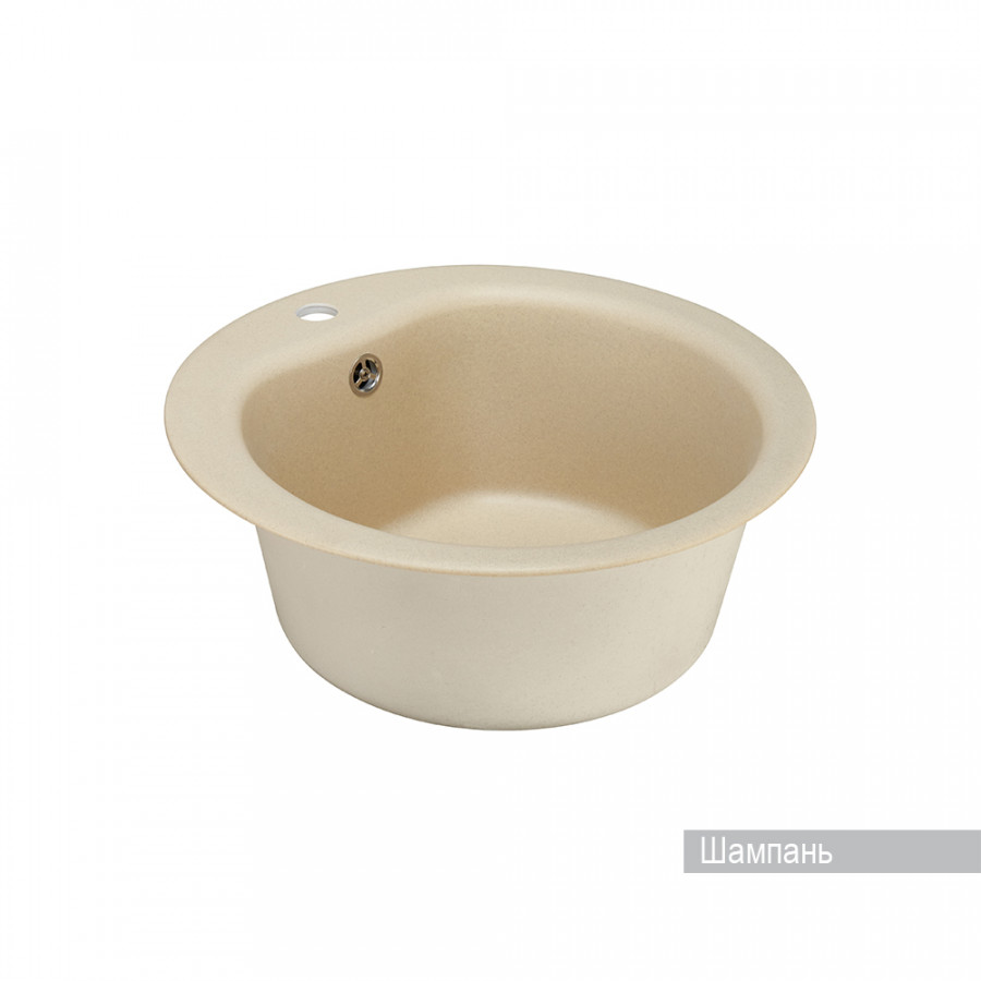 Мойка для кухни  Мида 510x510x210 мм,круглая, шампань