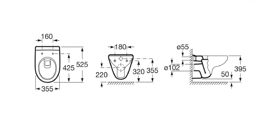 VICTORIA (LAURA) Чаша подвесного унитаза ROCA