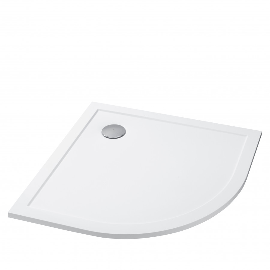 Поддон "Калифорния 90х90" полукруглый., литьев.мрамор, бел.