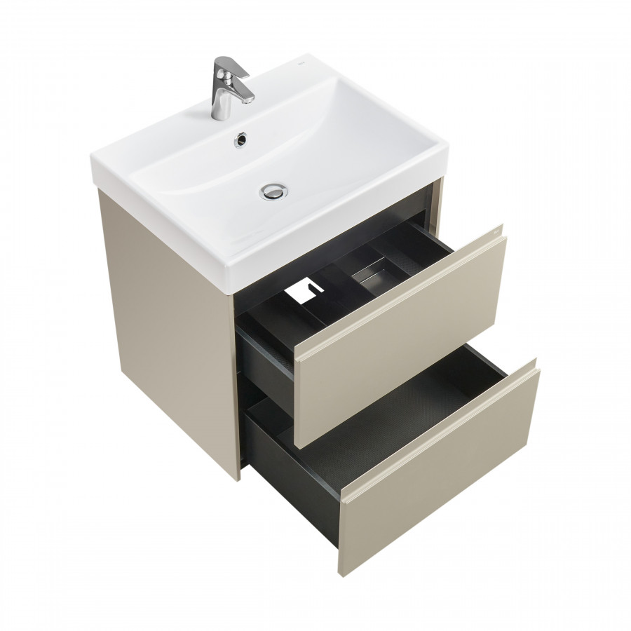 ONA Модуль для раковины 600 мм, 585x450x565 мм, с 2 ящ., бежево-серый матовый, ROCA