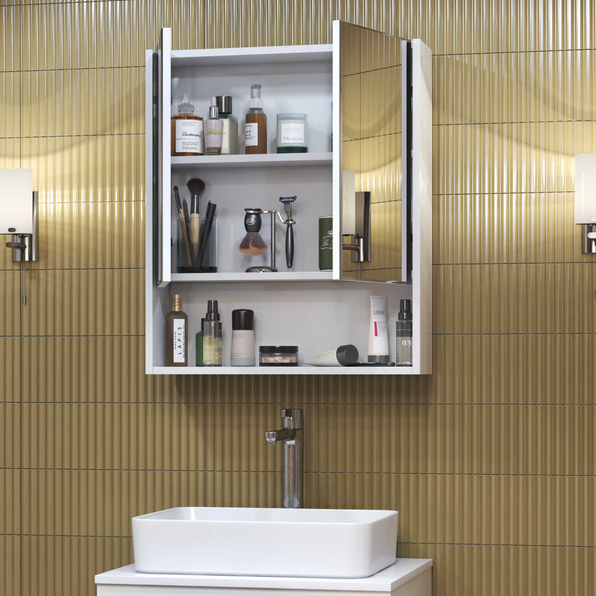 Зеркальный шкаф VIGO Urban 60 подвесной белый (zsh.URB.60)