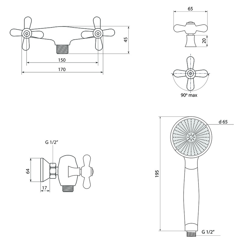 Смеситель для душа СЛАВЕН Прораб СЛ-ДВ-О40 хром