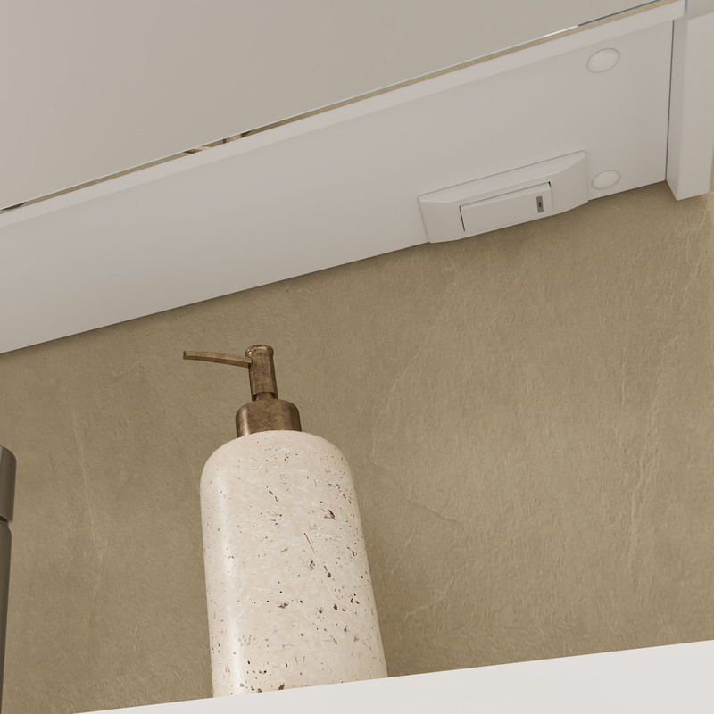 Шкаф зеркальный Prime LED 80, белый, VOLNA