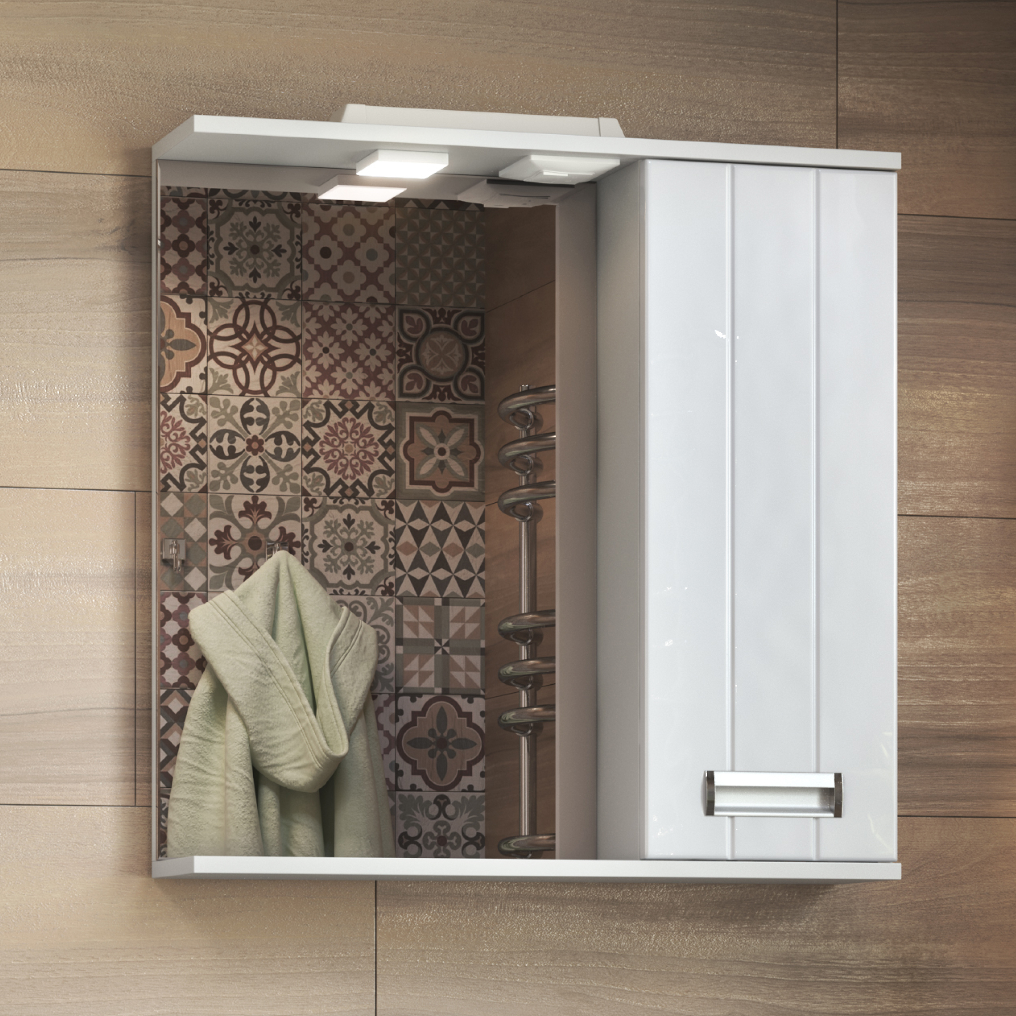 Зеркало со шкафом VIGO Diana 70 подвесное белый (z.DIA.70.R.El)