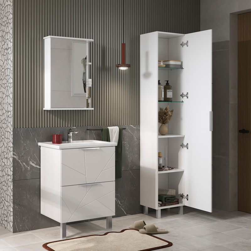 Пенал Твинг/Twing 40, напольный, белый, VOLNA