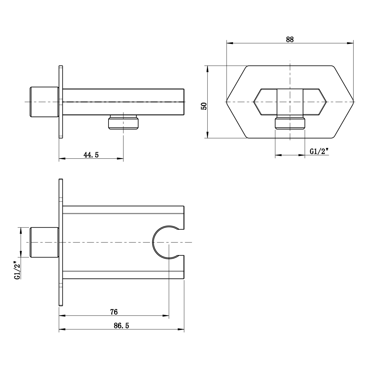 Кронштейн/подключение шланга для LM3922C, хром, LM, LM3985C