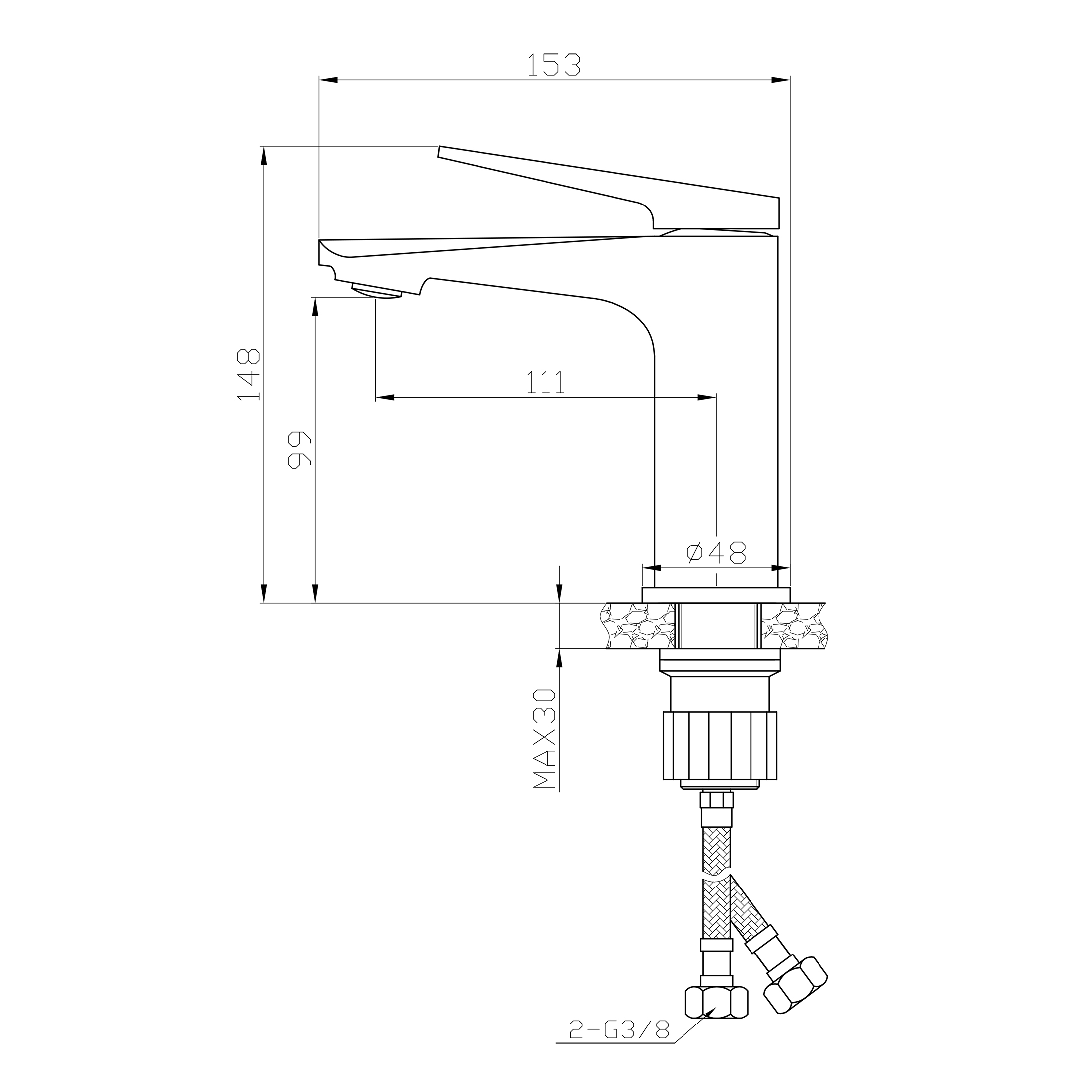 Смеситель для раковины TOKITO KIN брашированное золото (TOK-KIN-1011)