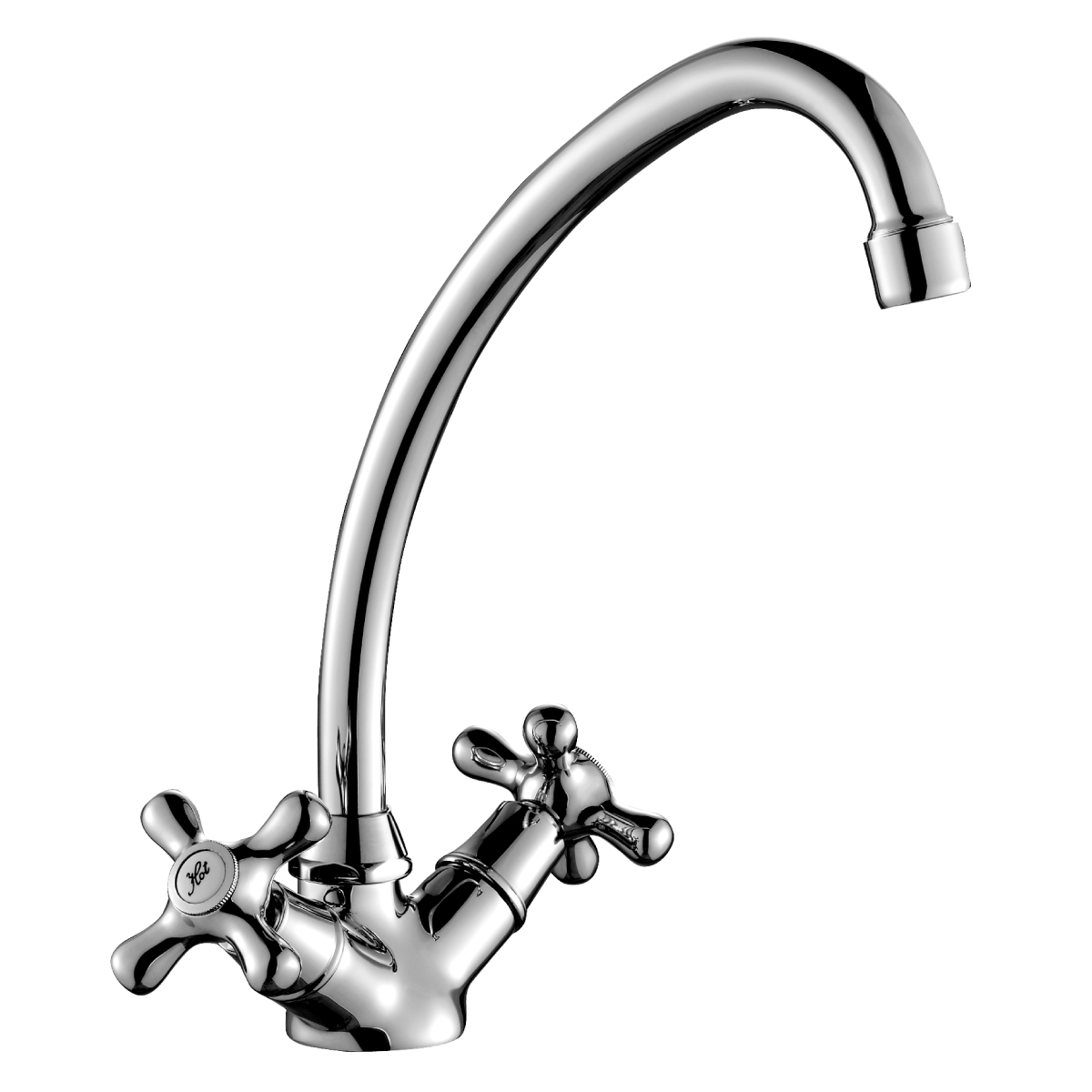 H02 Смеситель для раковины, пов.излив 111мм, р/ДВ, хром, ROS, H02-62