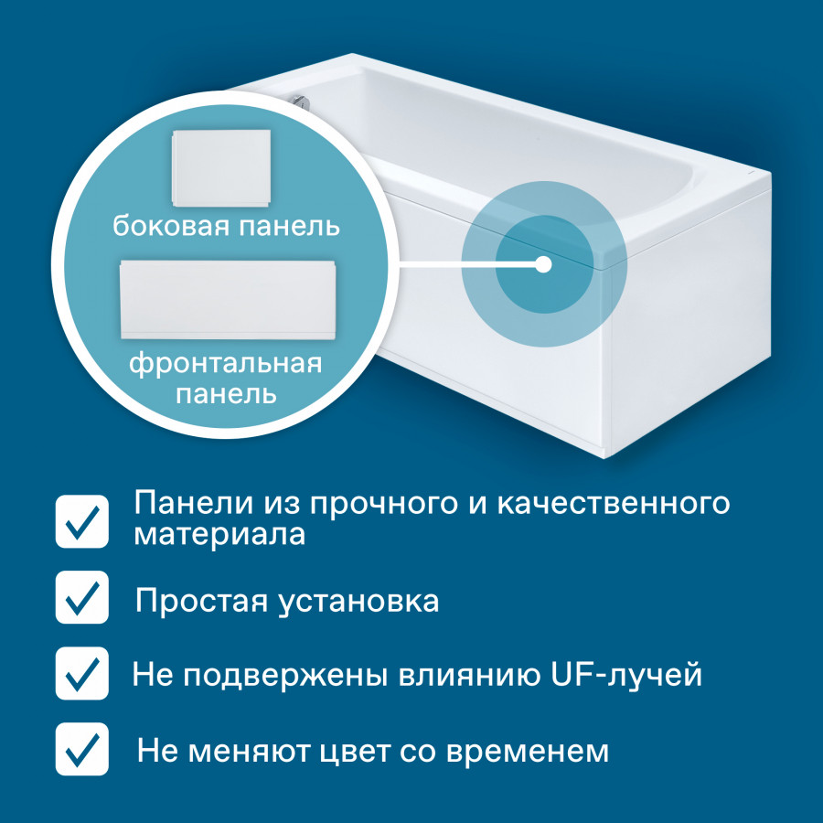 МОНАКО Ванна акриловая 160х70 см., без монтажного комплекта, САНТЕК