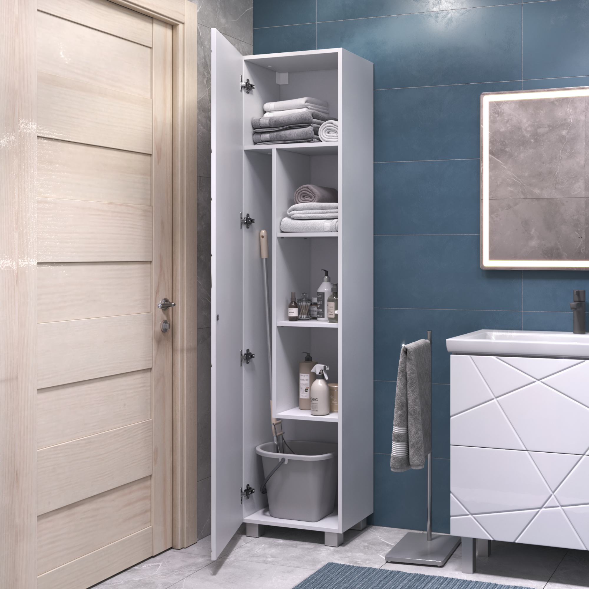 Шкаф-пенал VIGO Geometry 45 напольный белый (243)