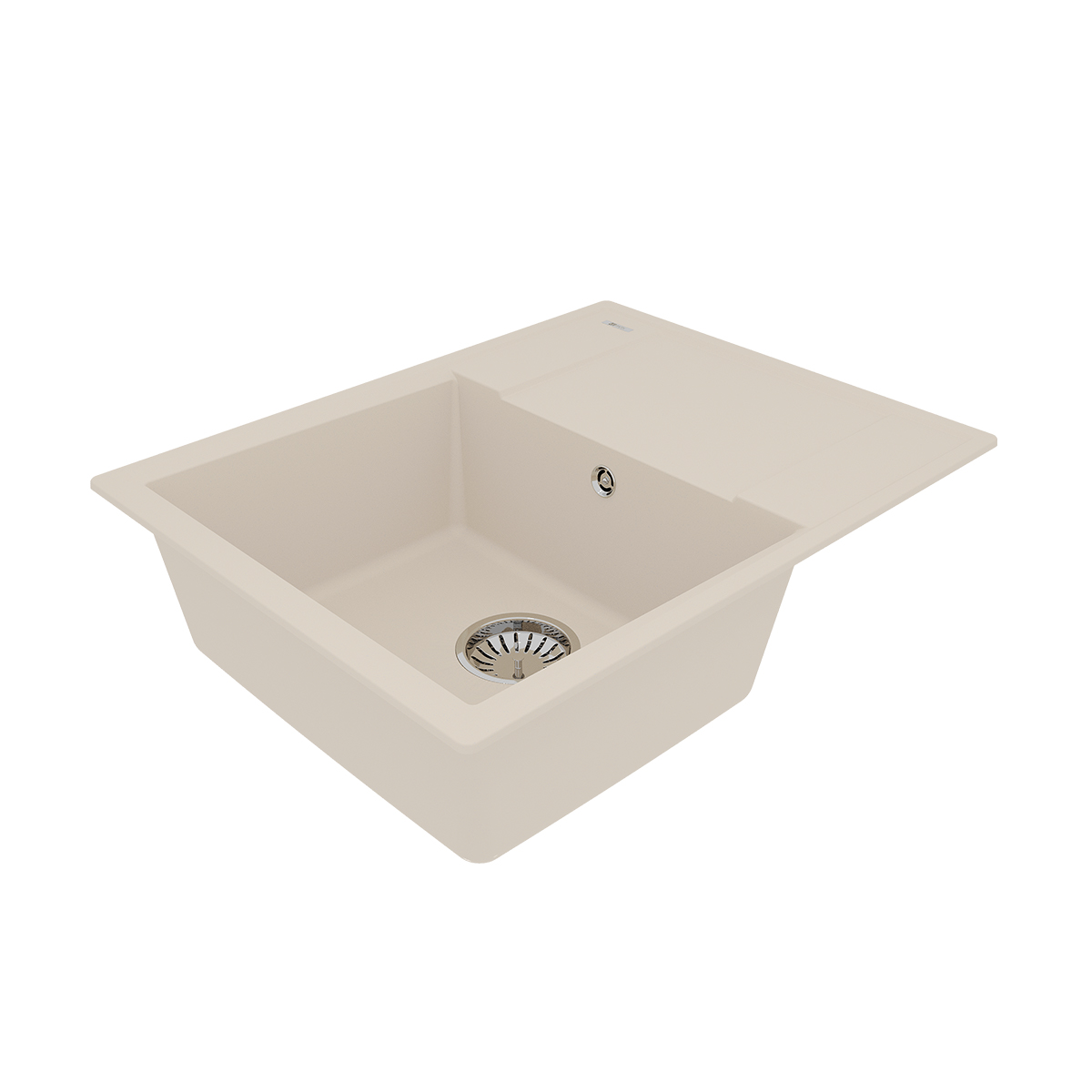 Кухонная мойка Lemark IMANDRA 640 врезная прямоугольная с крылом из кварцгранита, Шампань 