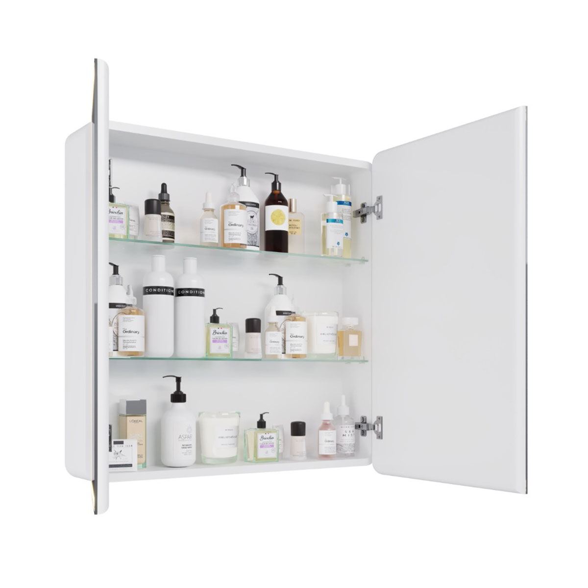 Шкаф зеркальный Lemark ELEMENT 80х80 см 2-х дверный, с подсветкой, с розеткой, цвет корпуса: Белый