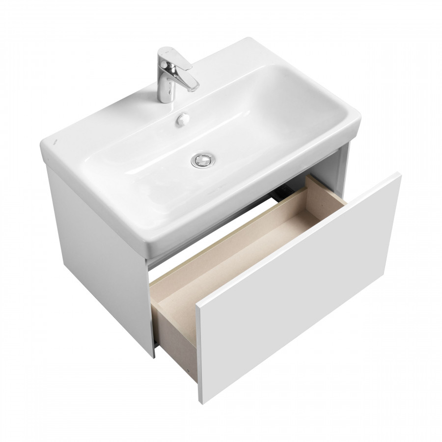 Тумба АСТИ 70, белый матовый/белый глянец  (под раковину АДРИАНА 70)