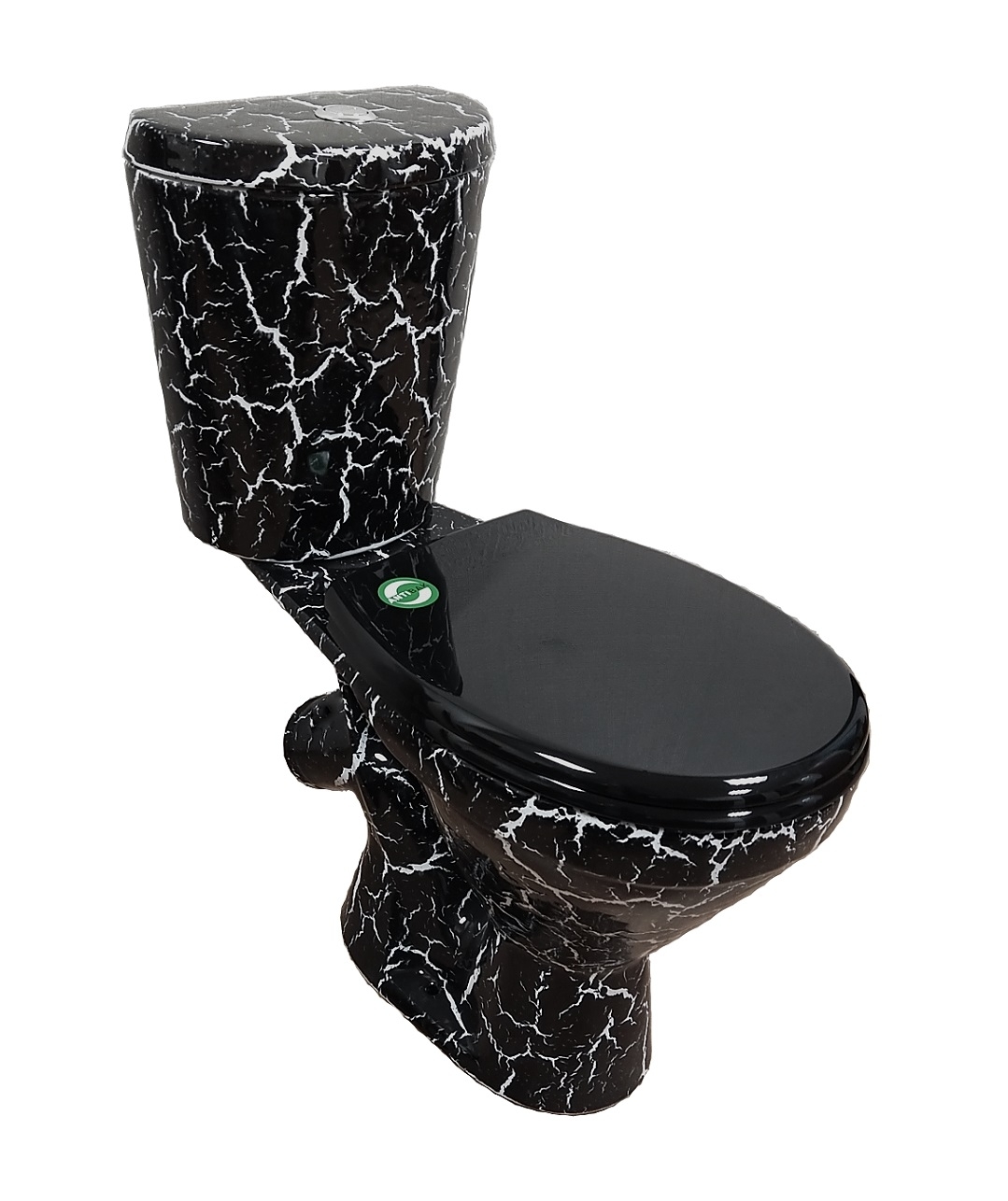 ЭЛЕГАНТ Унитаз-компакт косой вып., ниж.. подв., с арм. и сид. "Уклад", кракелюр черный. ROSA