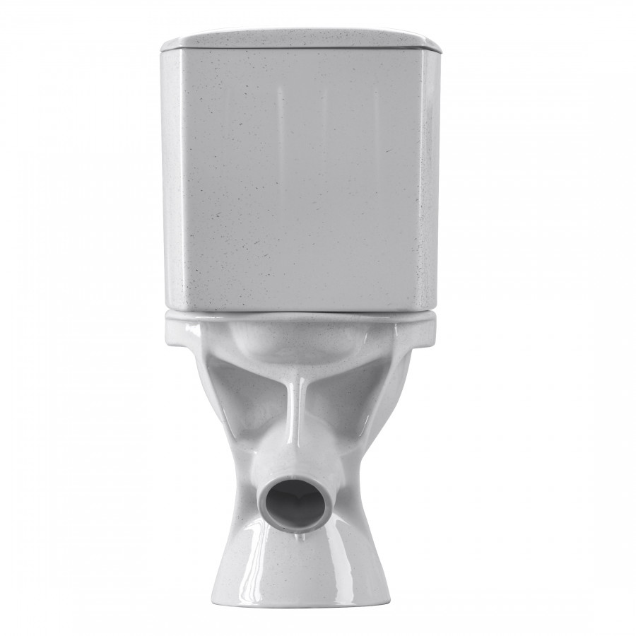 Унитаз-компакт "Вест" наклонный выпуск, с кнопочной арматурой и сиденьем, крап на белом. SANTERI