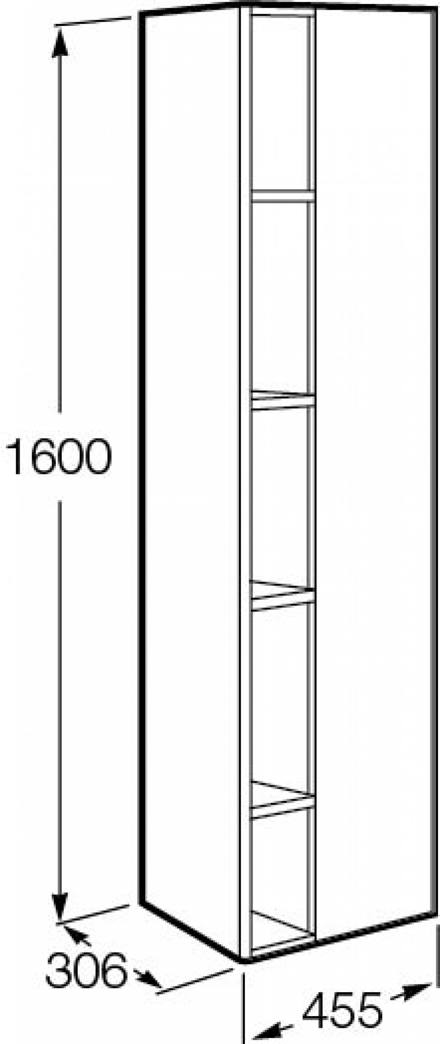 ETNA Шкаф-колонна 30, дуб верона, ROCA