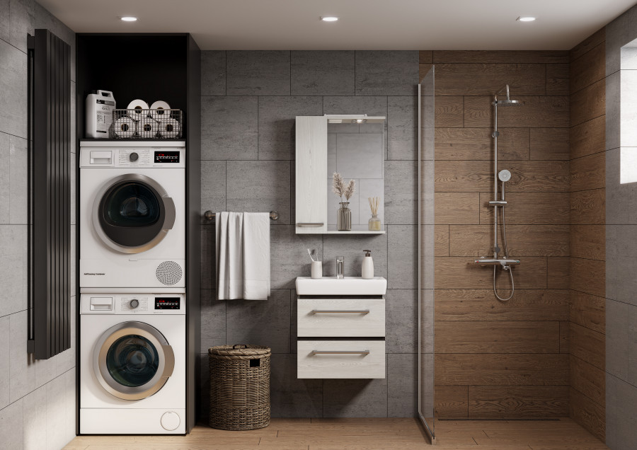 Зеркальный шкаф РОНДА 55, дуб сом