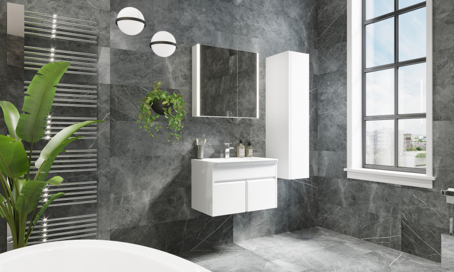 UP Зеркальный шкаф 70, белый глянец, ROCA