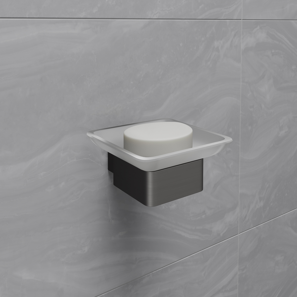 Мыльница SMOOTH LINE с держателем, графит