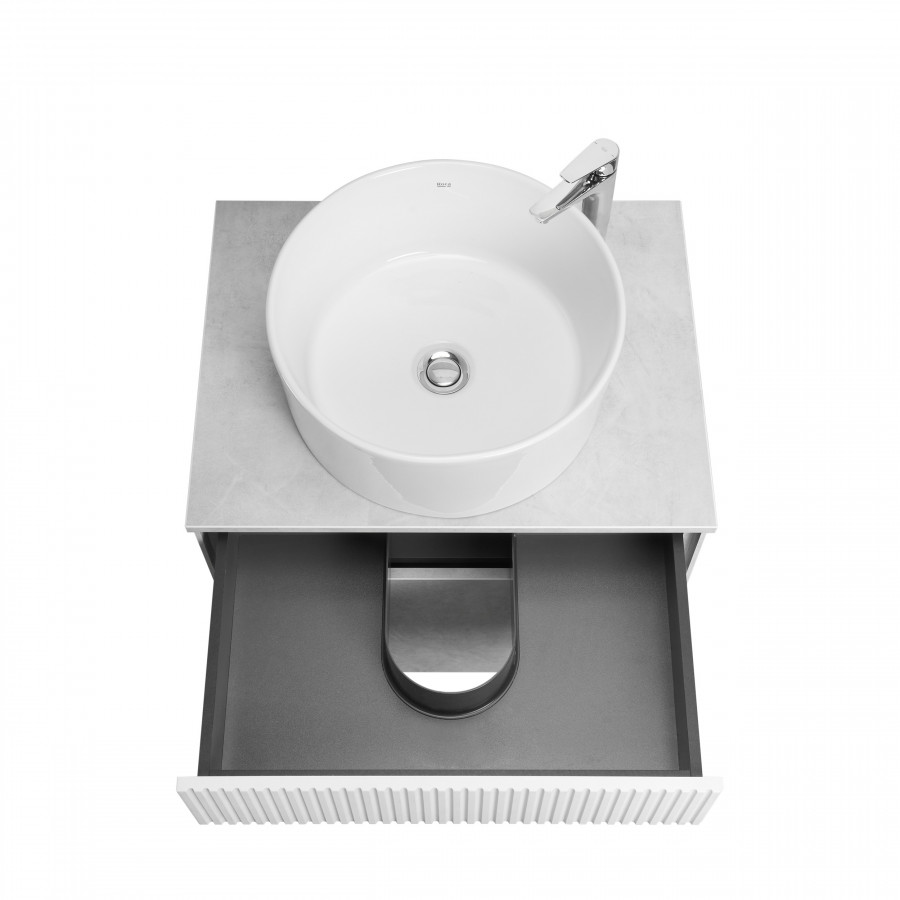 Тумба МАРБЛ 60, 2 ящ., слейт/белый матовый (под раковину MILA 35, MILA 40, ОДРИ Soft 42)